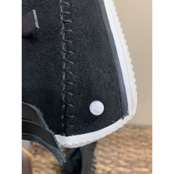 rag & bone “Ghita” Suede/Leather Fringe Moccasin Bootie SZ 8/8.5 US Black - Picture 8 of 9